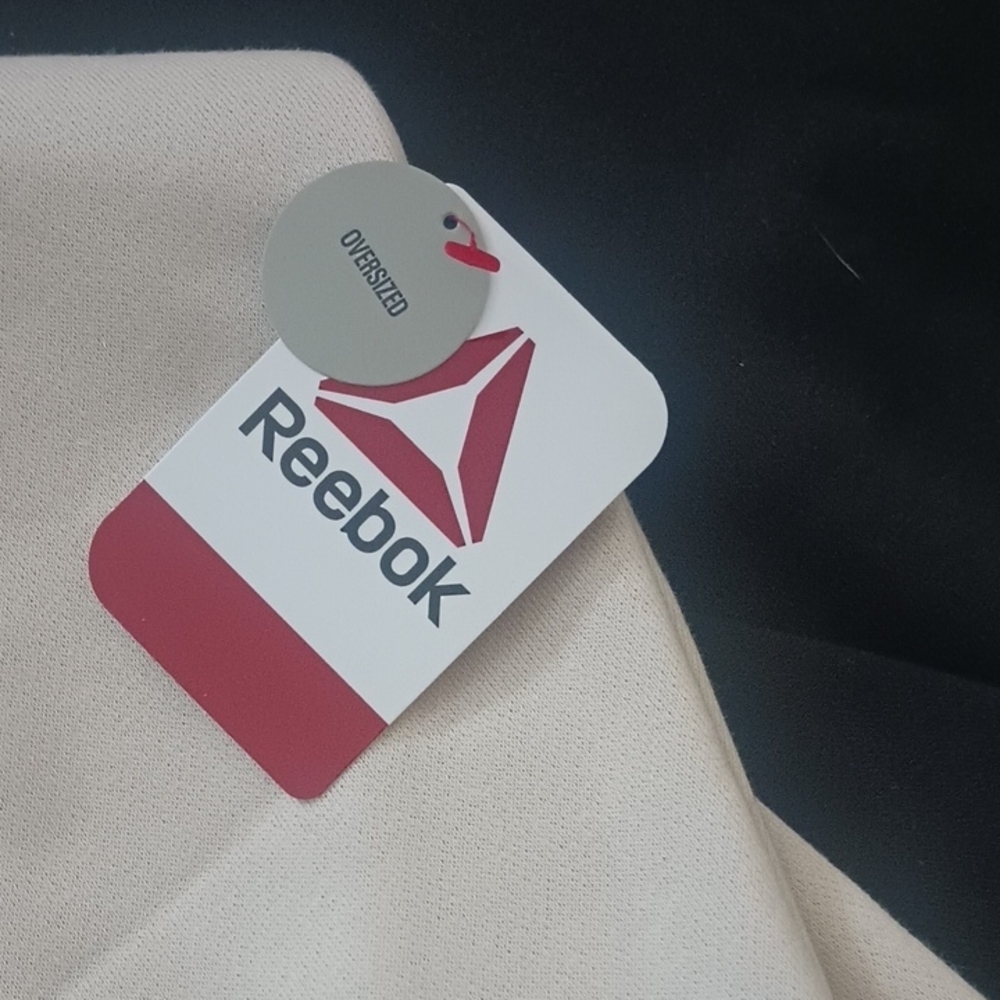 Reebok Women Cream & Black Crewneck Sweatshirts NWT Size L New Comfy Casual Set - Picture 5 of 11